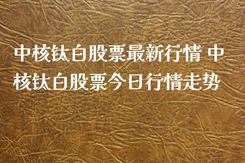 中核钛白股票最新行情 中核钛白股票今日行情走势_https://www.gzqbddp.com_技术分析_第1张