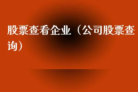 股票查看企业（公司股票查询）_https://www.gzqbddp.com_股票知识_第1张