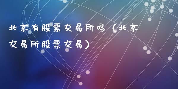 北京有股票交易所吗（北京交易所股票交易）_https://www.gzqbddp.com_选股技巧_第1张