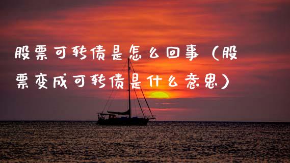 股票可转债是怎么回事（股票变成可转债是什么意思）_https://www.gzqbddp.com_技术分析_第1张