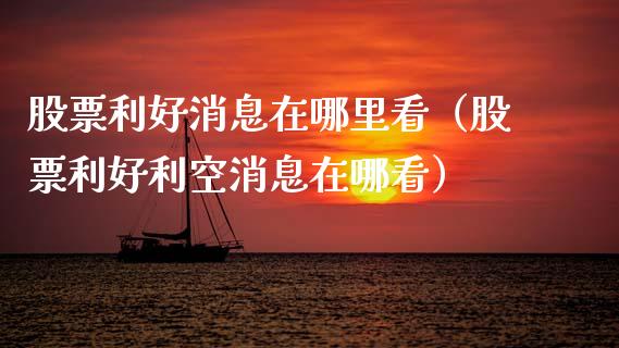 股票利好消息在哪里看（股票利好利空消息在哪看）_https://www.gzqbddp.com_选股技巧_第1张