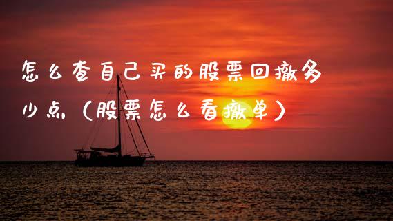 怎么查自己买的股票回撤多少点（股票怎么看撤单）_https://www.gzqbddp.com_炒股经验_第1张