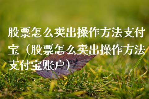 股票怎么卖出操作方法支付宝（股票怎么卖出操作方法支付宝账户）_https://www.gzqbddp.com_股票知识_第1张