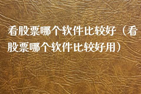 看股票哪个软件比较好（看股票哪个软件比较好用）_https://www.gzqbddp.com_技术分析_第1张