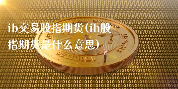 ib交易股指期货(ih股指期货是什么意思)_https://www.gzqbddp.com_财经直播室_第1张