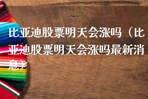比亚迪股票明天会涨吗（比亚迪股票明天会涨吗最新消息）_https://www.gzqbddp.com_股票知识_第1张