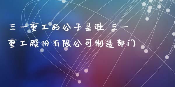 三一重工的公子是谁 三一重工股份有限公司制造部门_https://www.gzqbddp.com_炒股经验_第1张