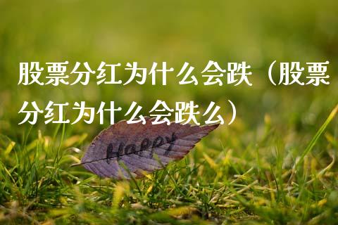 股票分红为什么会跌（股票分红为什么会跌么）_https://www.gzqbddp.com_选股技巧_第1张