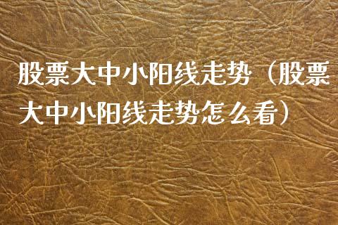 股票大中小阳线走势（股票大中小阳线走势怎么看）_https://www.gzqbddp.com_技术分析_第1张