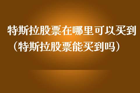 特斯拉股票在哪里可以买到（特斯拉股票能买到吗）_https://www.gzqbddp.com_选股技巧_第1张