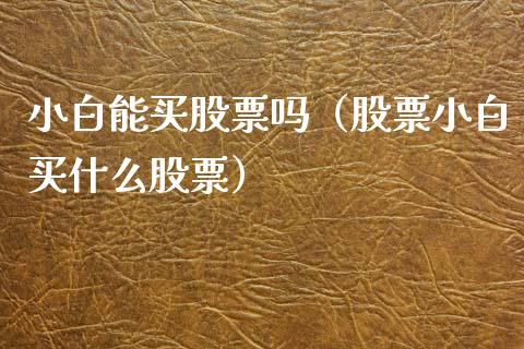 小白能买股票吗（股票小白买什么股票）_https://www.gzqbddp.com_炒股经验_第1张
