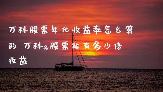 万科股票年化收益率怎么算的 万科a股票能有多少倍收益_https://www.gzqbddp.com_技术分析_第1张