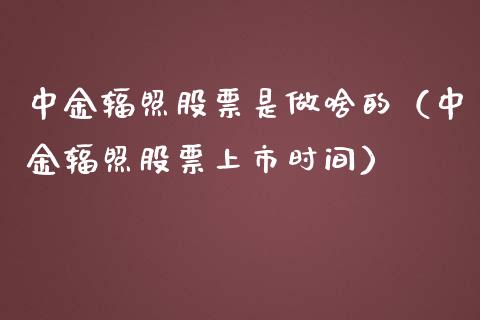 中金辐照股票是做啥的（中金辐照股票上市时间）_https://www.gzqbddp.com_炒股经验_第1张