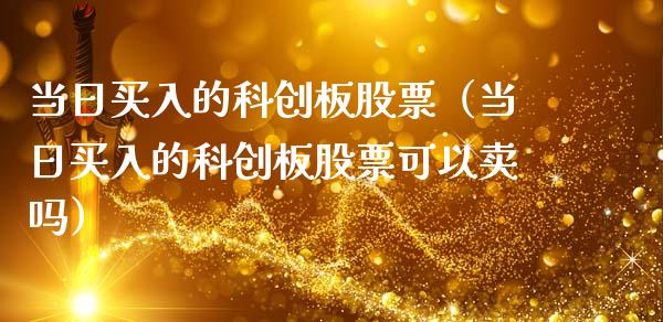当日买入的科创板股票（当日买入的科创板股票可以卖吗）_https://www.gzqbddp.com_选股技巧_第1张