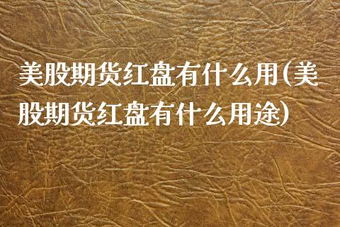 美股期货红盘有什么用(美股期货红盘有什么用途)_https://www.gzqbddp.com_股票知识_第1张