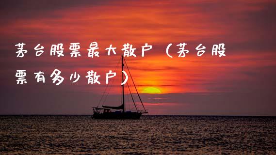 茅台股票最大散户（茅台股票有多少散户）_https://www.gzqbddp.com_技术分析_第1张
