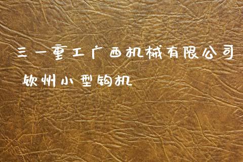 三一重工广西机械有限公司 钦州小型钩机_https://www.gzqbddp.com_技术分析_第1张