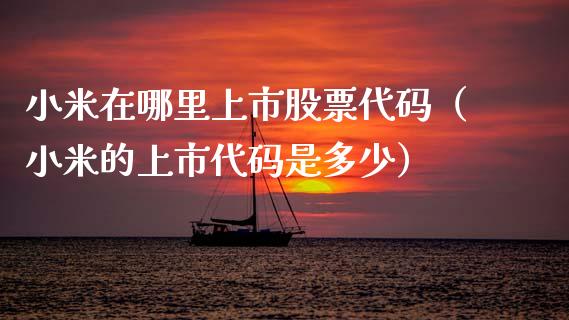 小米在哪里上市股票代码（小米的上市代码是多少）_https://www.gzqbddp.com_炒股经验_第1张