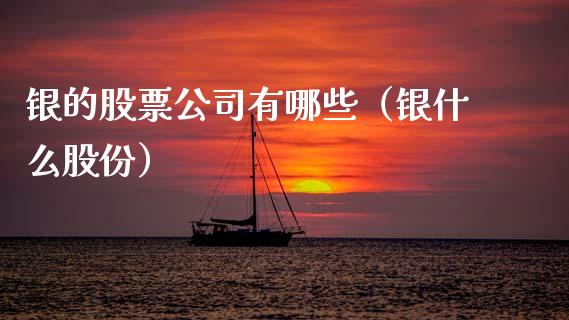 银的股票公司有哪些（银什么股份）_https://www.gzqbddp.com_选股技巧_第1张