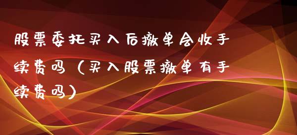 股票委托买入后撤单会收手续费吗（买入股票撤单有手续费吗）_https://www.gzqbddp.com_选股技巧_第1张