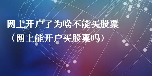 网上开户了为啥不能买股票（网上能开户买股票吗）_https://www.gzqbddp.com_选股技巧_第1张