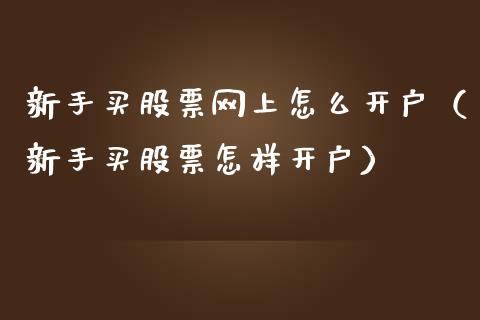 新手买股票网上怎么开户（新手买股票怎样开户）_https://www.gzqbddp.com_炒股经验_第1张