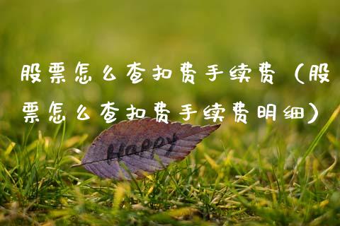 股票怎么查扣费手续费（股票怎么查扣费手续费明细）_https://www.gzqbddp.com_选股技巧_第1张