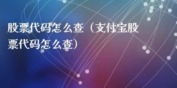 股票代码怎么查（支付宝股票代码怎么查）_https://www.gzqbddp.com_技术分析_第1张