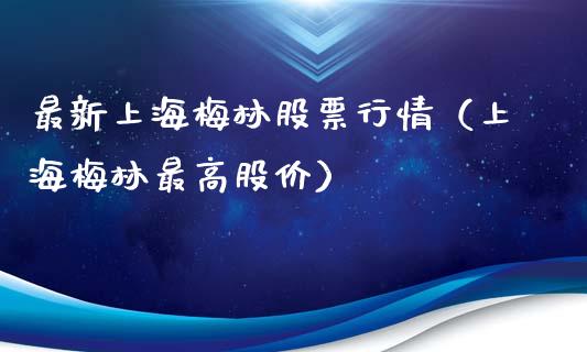 最新上海梅林股票行情（上海梅林最高股价）_https://www.gzqbddp.com_股票知识_第1张