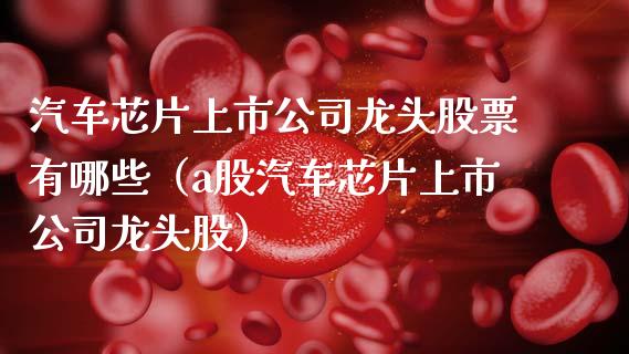 汽车芯片上市公司龙头股票有哪些（a股汽车芯片上市公司龙头股）_https://www.gzqbddp.com_选股技巧_第1张