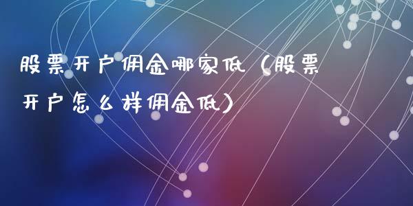 股票开户佣金哪家低（股票开户怎么样佣金低）_https://www.gzqbddp.com_炒股经验_第1张