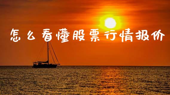 怎么看懂股票行情报价_https://www.gzqbddp.com_选股技巧_第1张