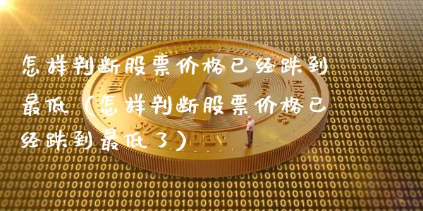 怎样判断股票价格已经跌到最低（怎样判断股票价格已经跌到最低了）_https://www.gzqbddp.com_技术分析_第1张