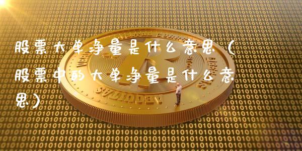 股票大单净量是什么意思（股票中的大单净量是什么意思）_https://www.gzqbddp.com_选股技巧_第1张
