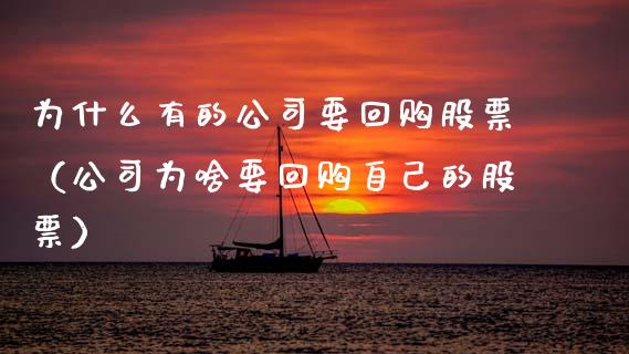 为什么有的公司要回购股票（公司为啥要回购自己的股票）_https://www.gzqbddp.com_股票知识_第1张