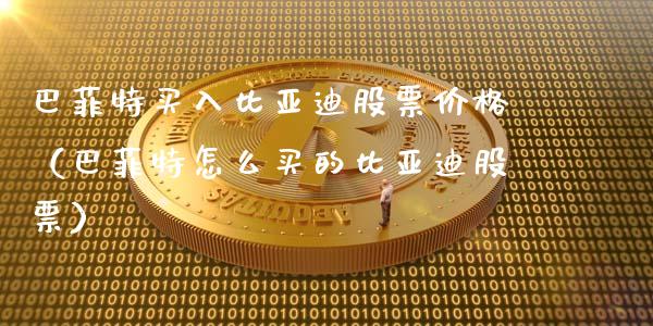 巴菲特买入比亚迪股票价格（巴菲特怎么买的比亚迪股票）_https://www.gzqbddp.com_炒股经验_第1张