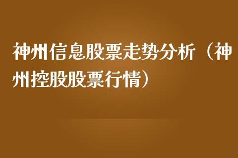 神州信息股票走势分析（神州控股股票行情）_https://www.gzqbddp.com_股票知识_第1张