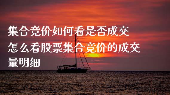 **竞价如何看是否成交 怎么看股票**竞价的成交量明细_https://www.gzqbddp.com_选股技巧_第1张
