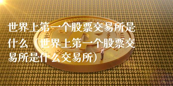 世界上第一个股票交易所是什么（世界上第一个股票交易所是什么交易所）_https://www.gzqbddp.com_炒股经验_第1张