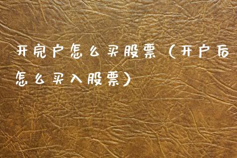 开完户怎么买股票（开户后怎么买入股票）_https://www.gzqbddp.com_股票知识_第1张
