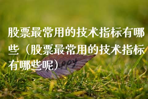 股票最常用的技术指标有哪些（股票最常用的技术指标有哪些呢）_https://www.gzqbddp.com_股票知识_第1张