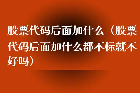 股票代码后面加什么（股票代码后面加什么都不标就不好吗）_https://www.gzqbddp.com_选股技巧_第1张