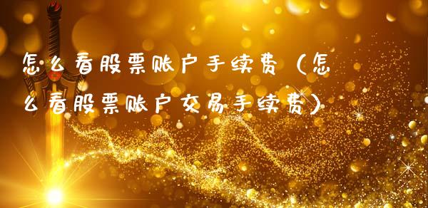 怎么看股票账户手续费（怎么看股票账户交易手续费）_https://www.gzqbddp.com_技术分析_第1张