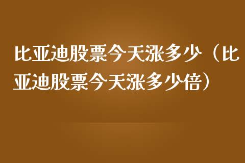 比亚迪股票今天涨多少（比亚迪股票今天涨多少倍）_https://www.gzqbddp.com_炒股经验_第1张