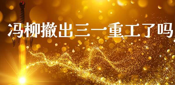 冯柳撤出三一重工了吗_https://www.gzqbddp.com_技术分析_第1张