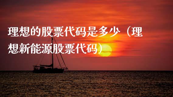 理想的股票代码是多少（理想新能源股票代码）_https://www.gzqbddp.com_炒股经验_第1张