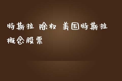 特斯拉 除权 美国特斯拉概念股票_https://www.gzqbddp.com_技术分析_第1张