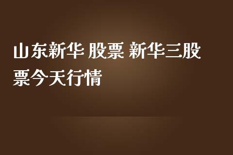 山东新华 股票 新华三股票今天行情_https://www.gzqbddp.com_股票知识_第1张