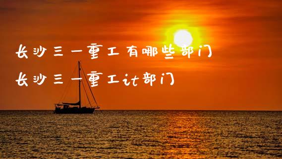 长沙三一重工有哪些部门 长沙三一重工it部门_https://www.gzqbddp.com_股票知识_第1张