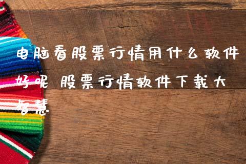 电脑看股票行情用什么软件好呢 股票行情软件下载大智慧_https://www.gzqbddp.com_炒股经验_第1张